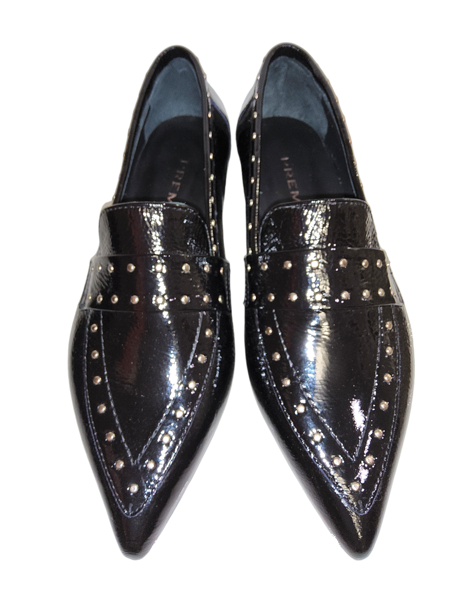 Black leather loafers