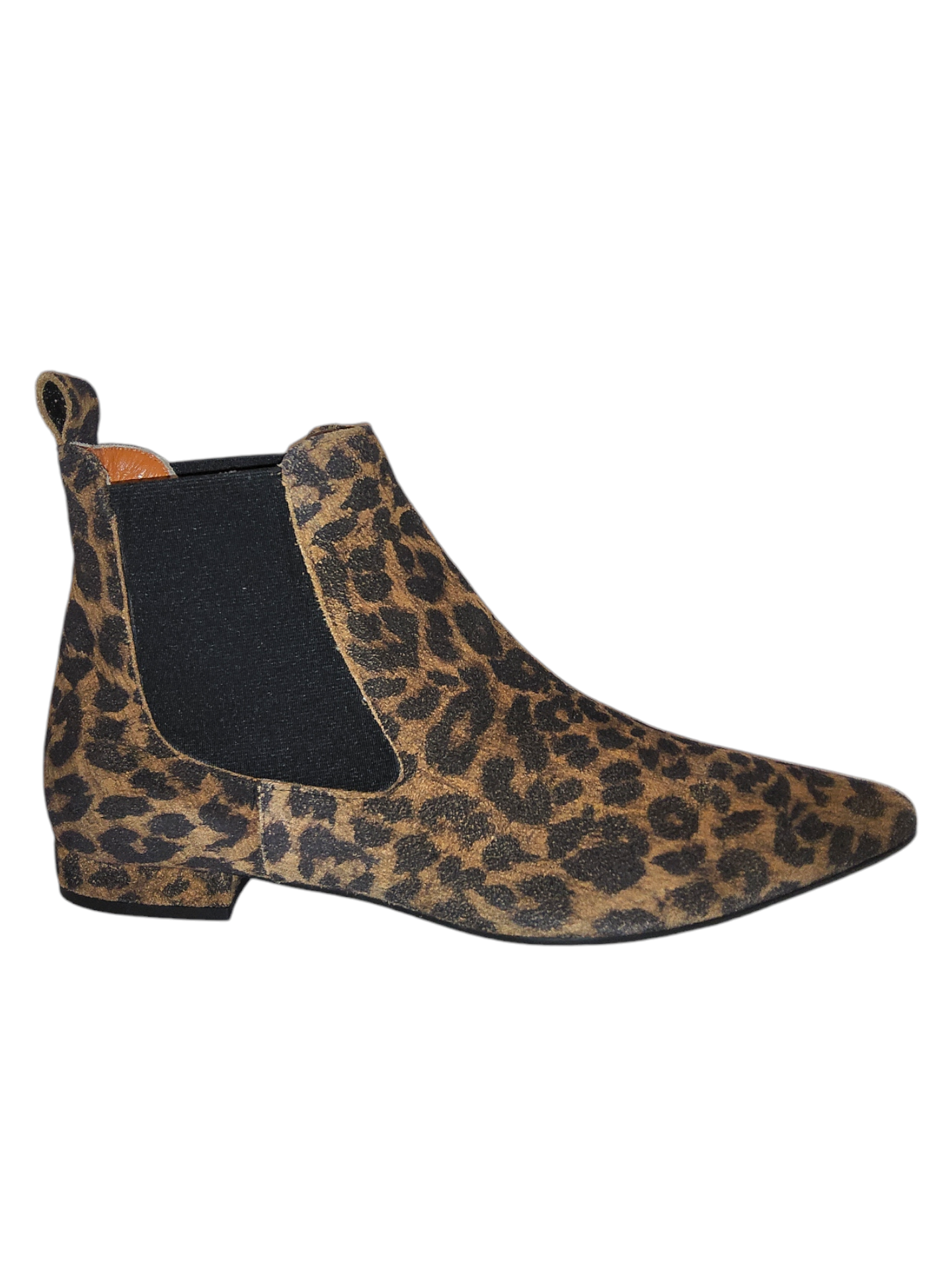 Leopard print leather Chelsea boots