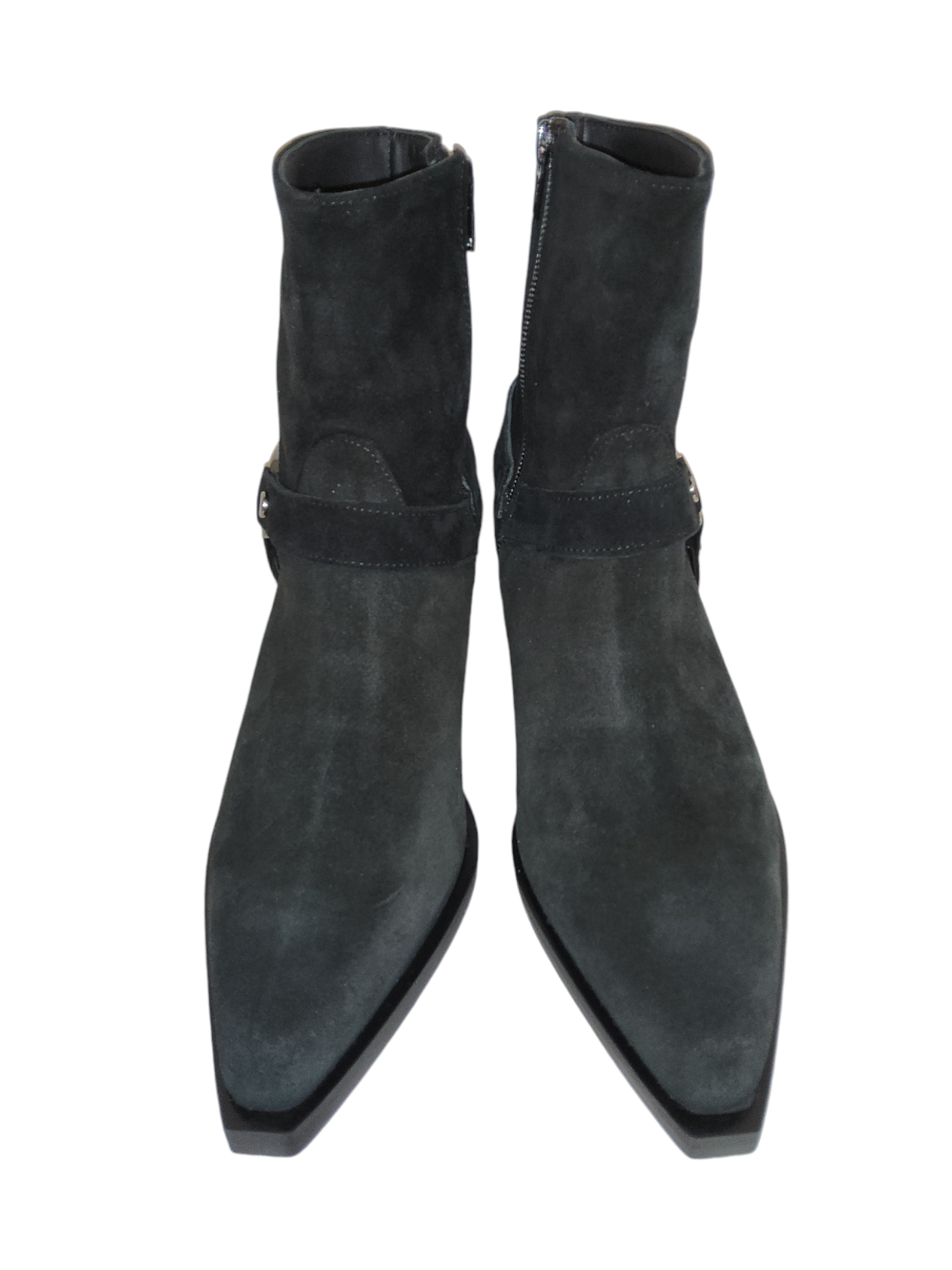 Black leather ankle boots