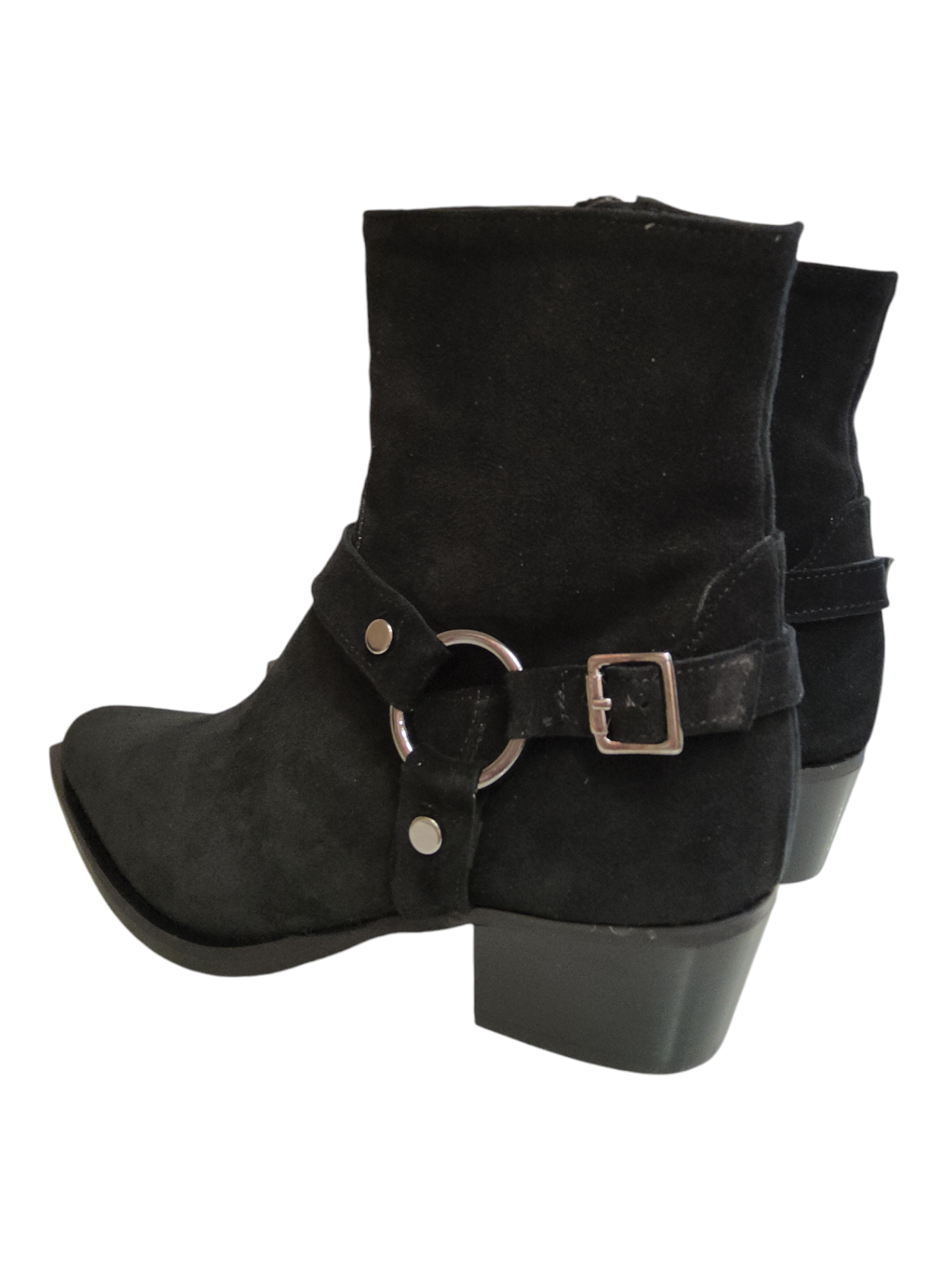 Black leather ankle boots