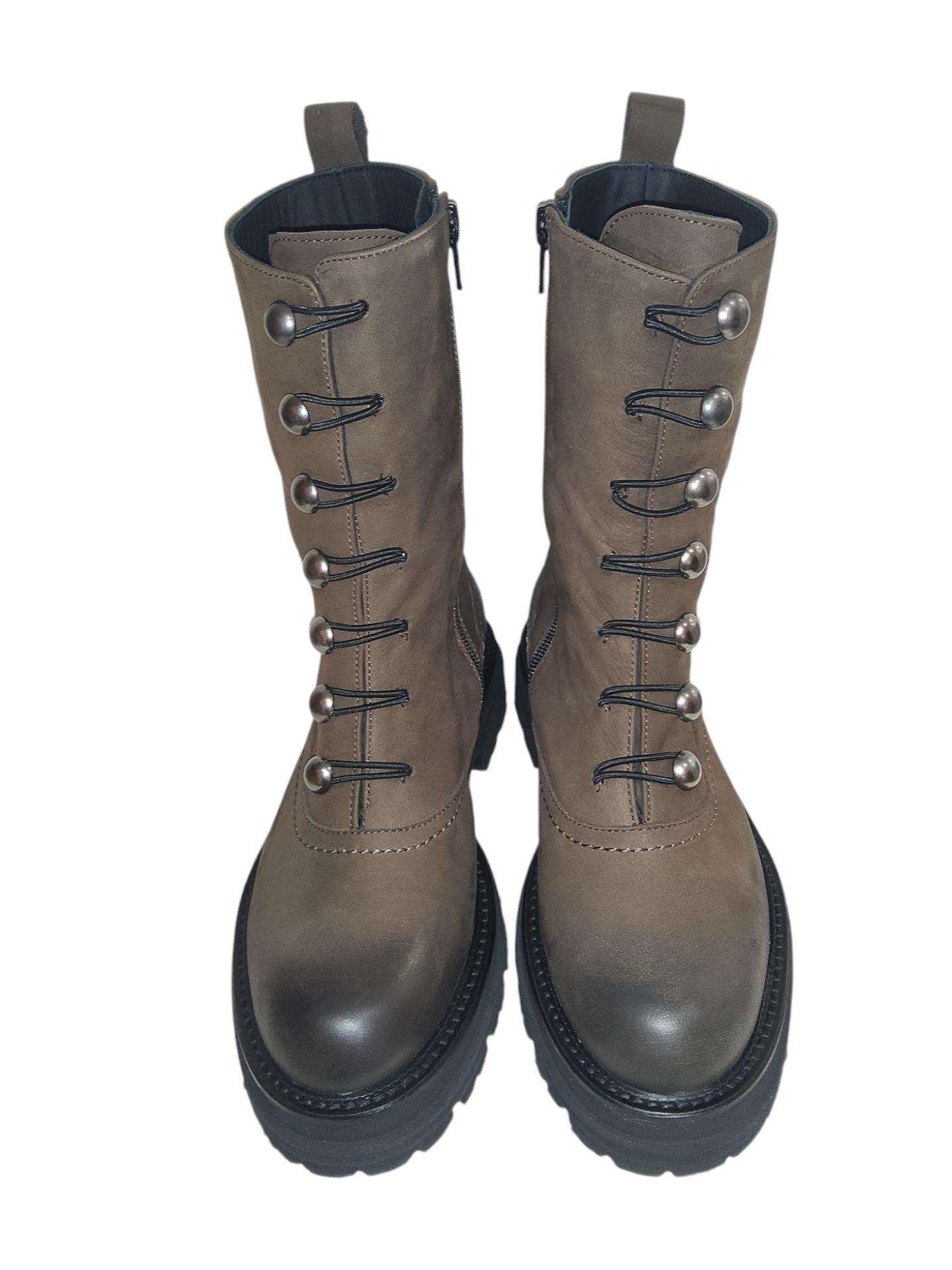 Brown nubuck leather boots