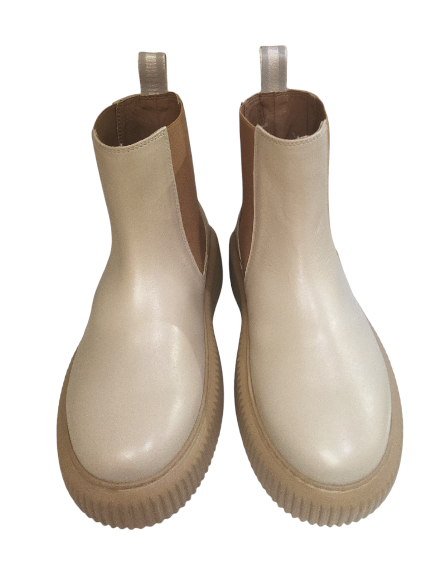 Cream leather boot