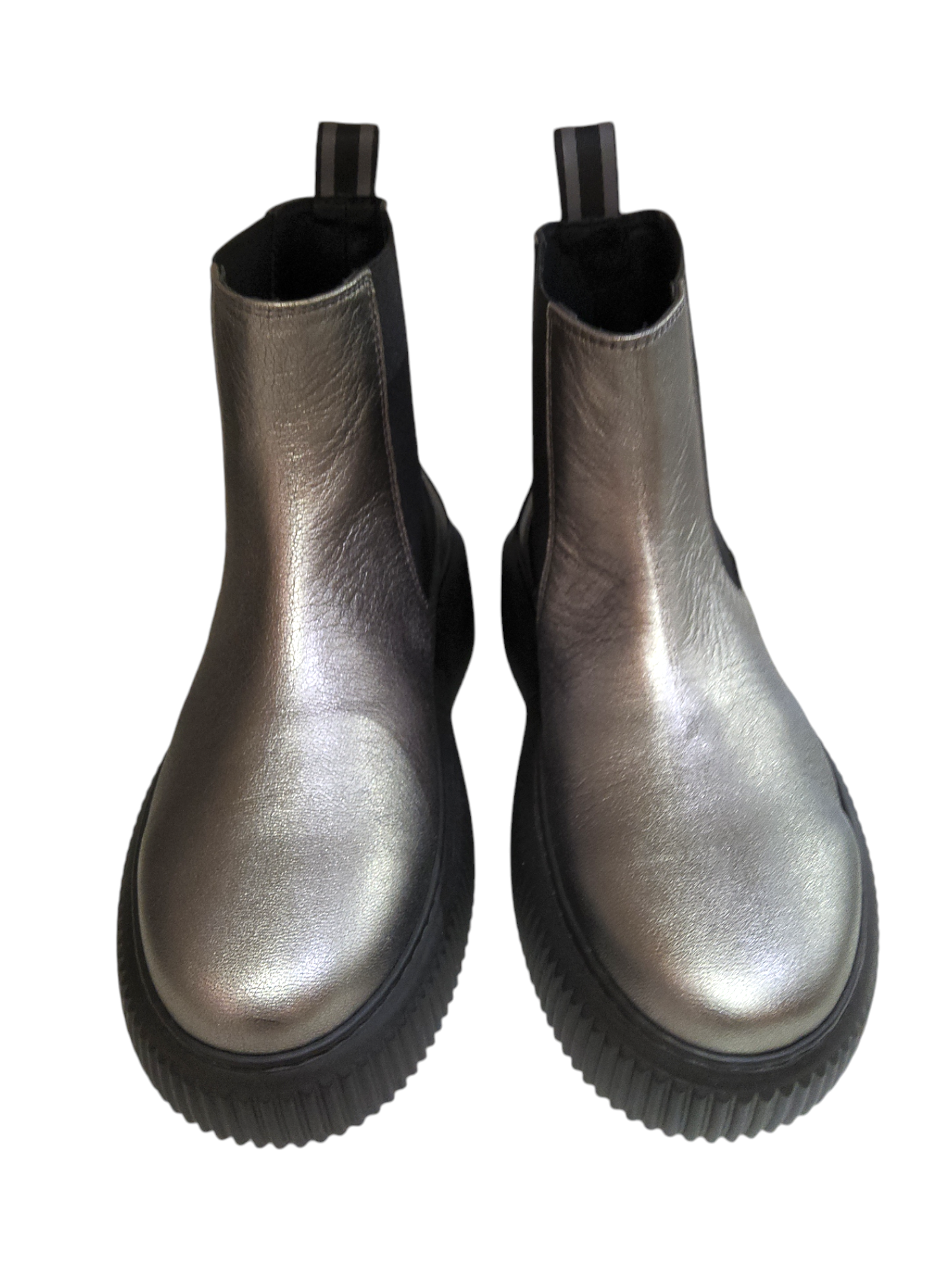 Gun metal leather boot