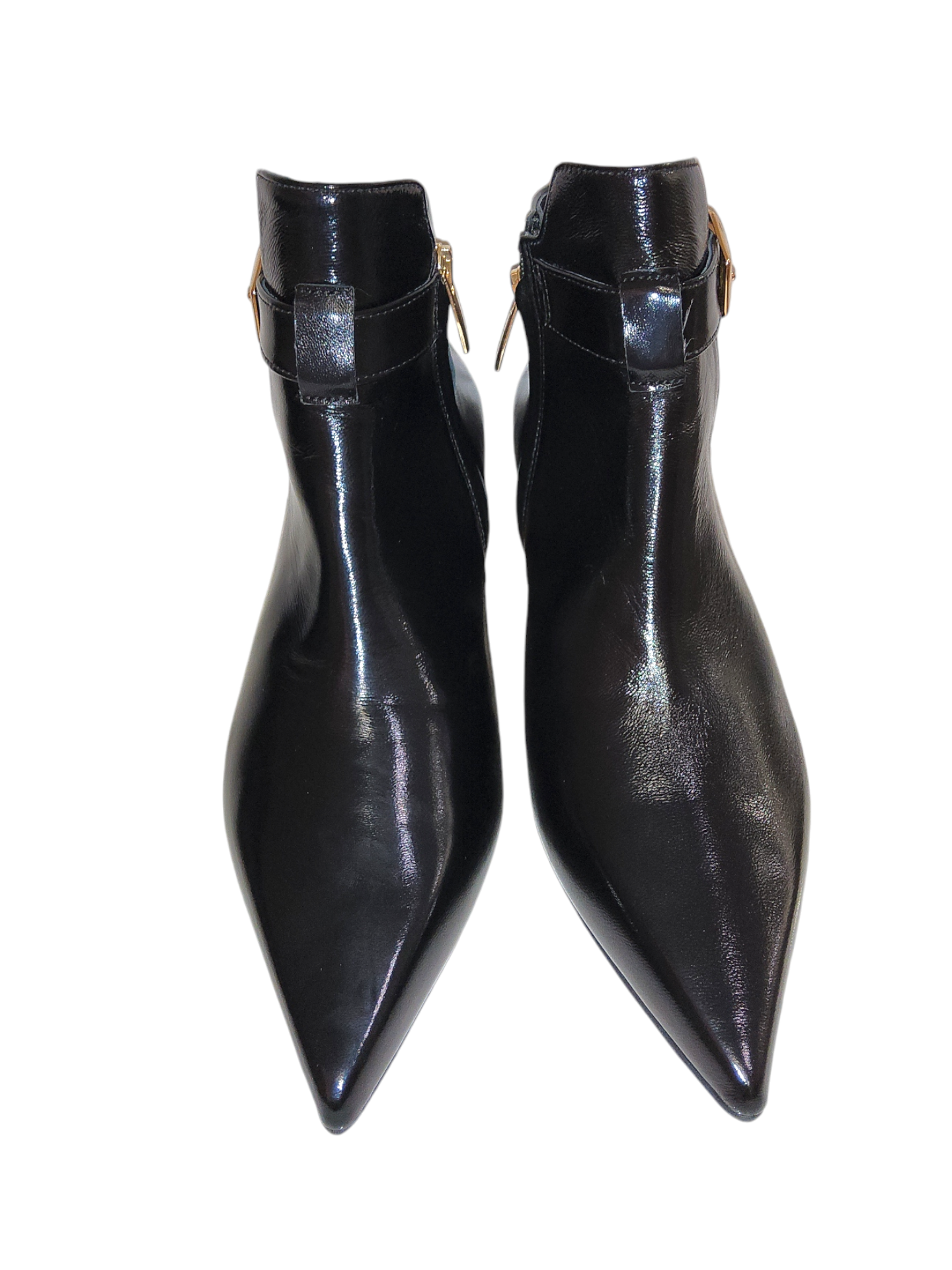 Black leather ankle boots