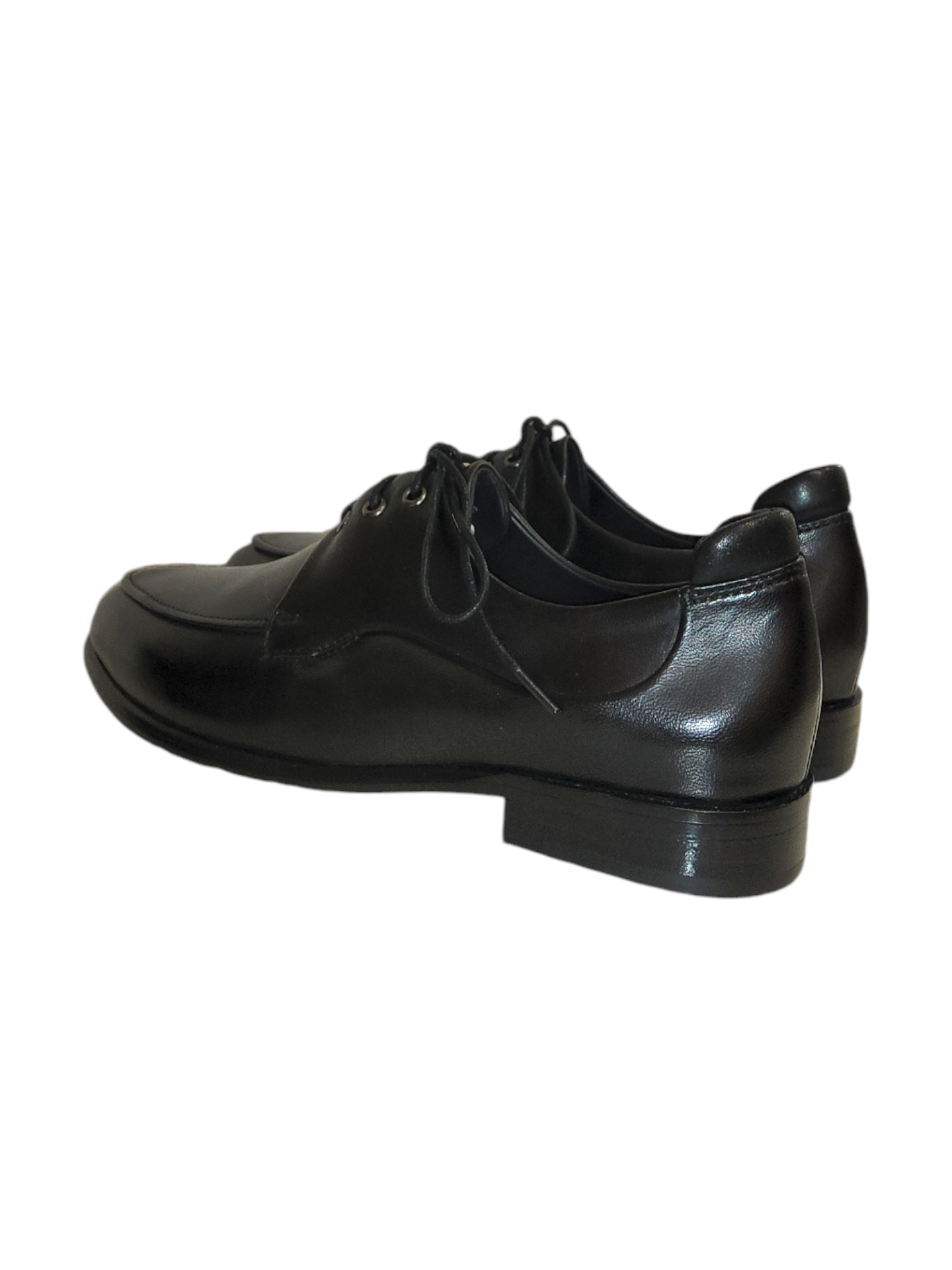 Black leather lace-up shoe