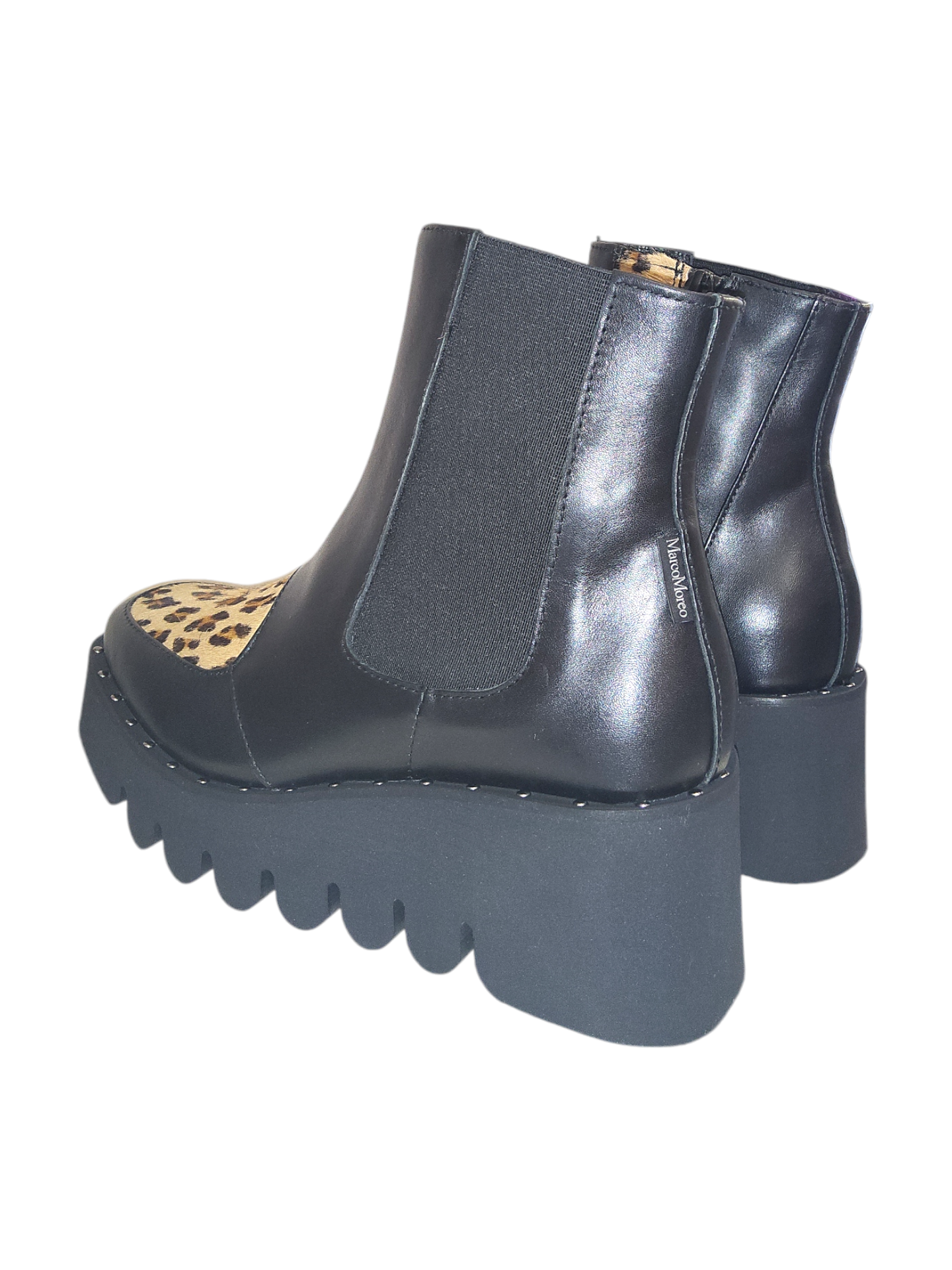 M.Moreo black leather platform boots