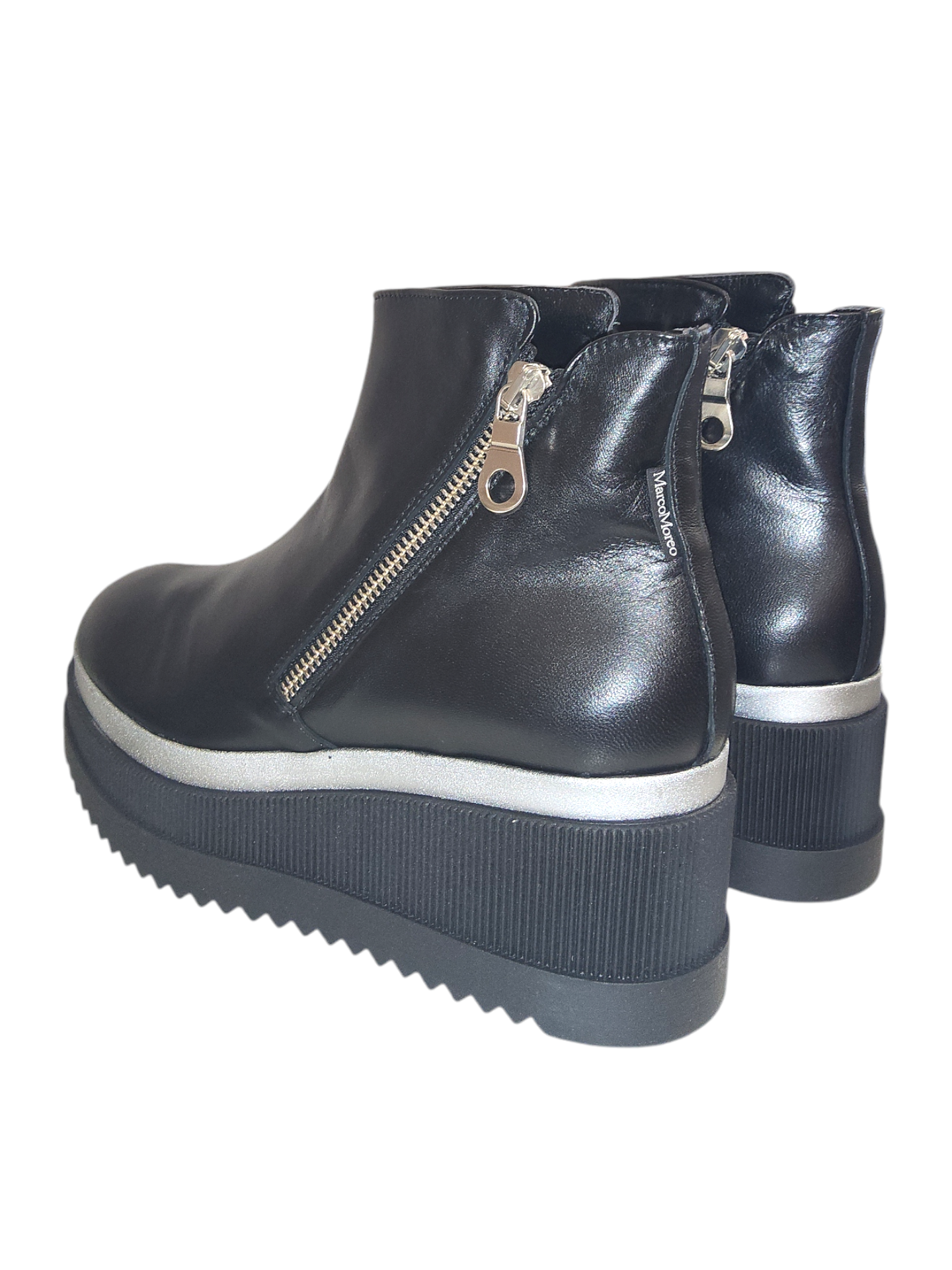 M.Moreo black leather platform boots