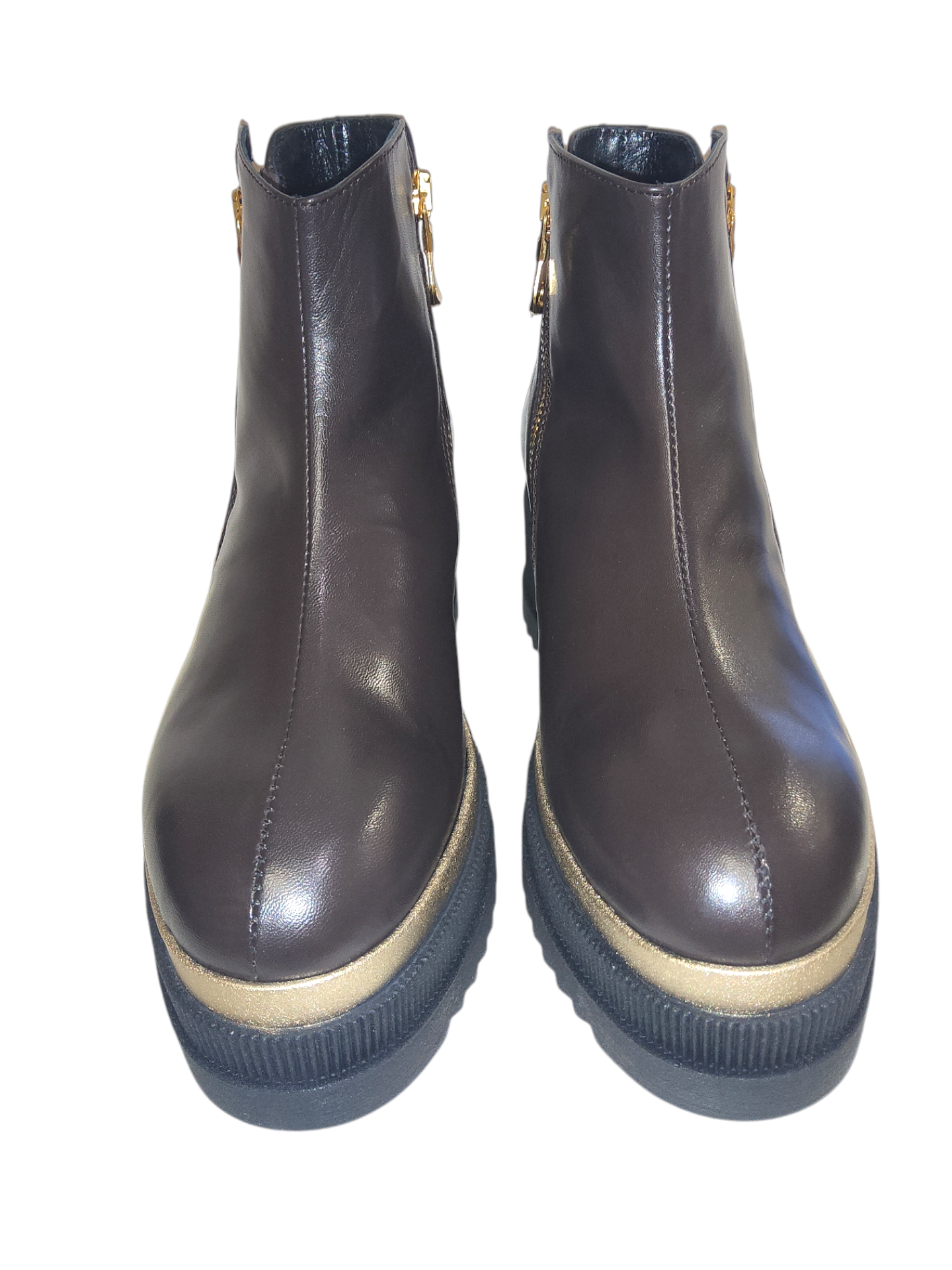 M.Moreo brown leather platform boots