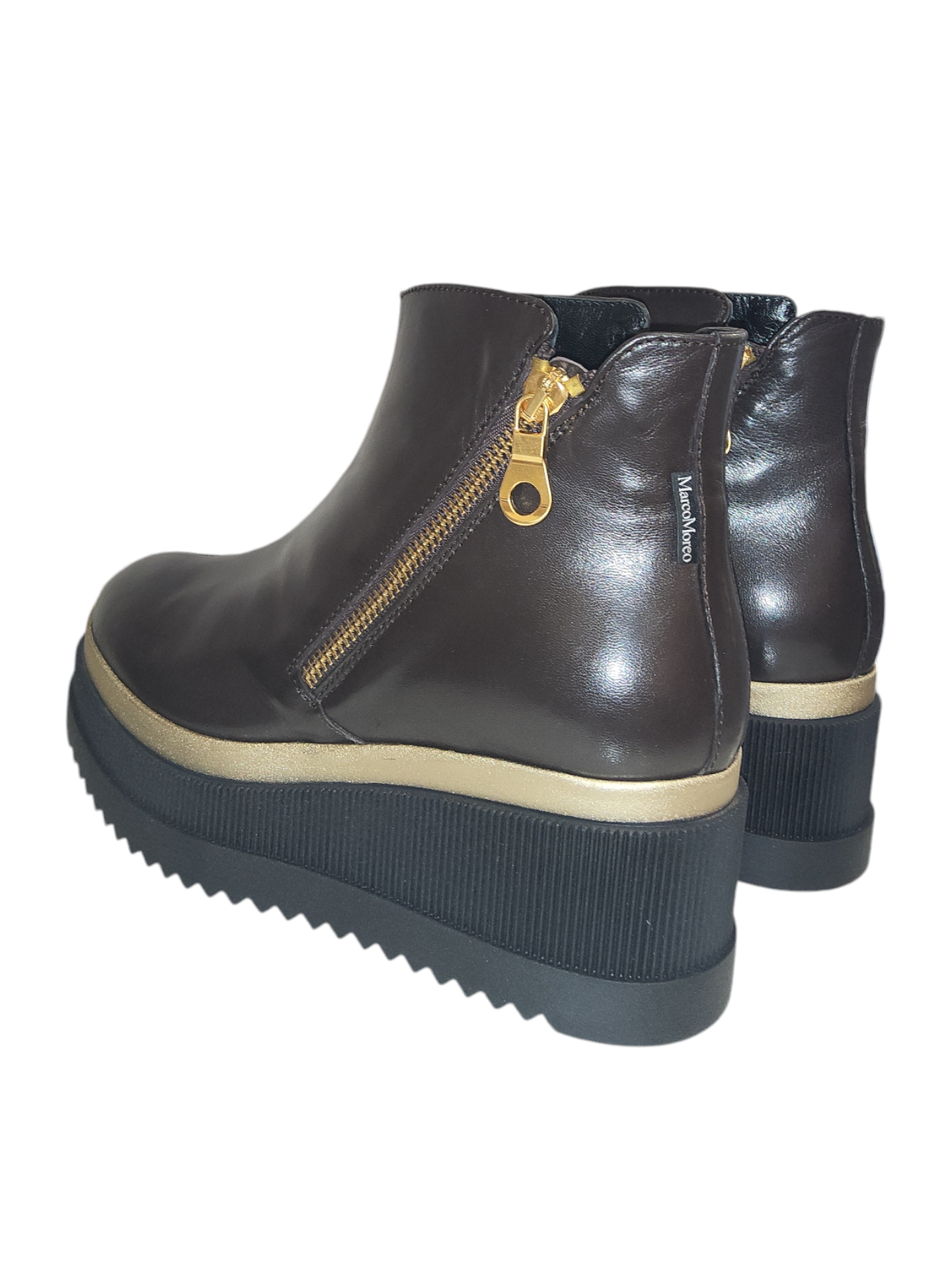 M.Moreo brown leather platform boots