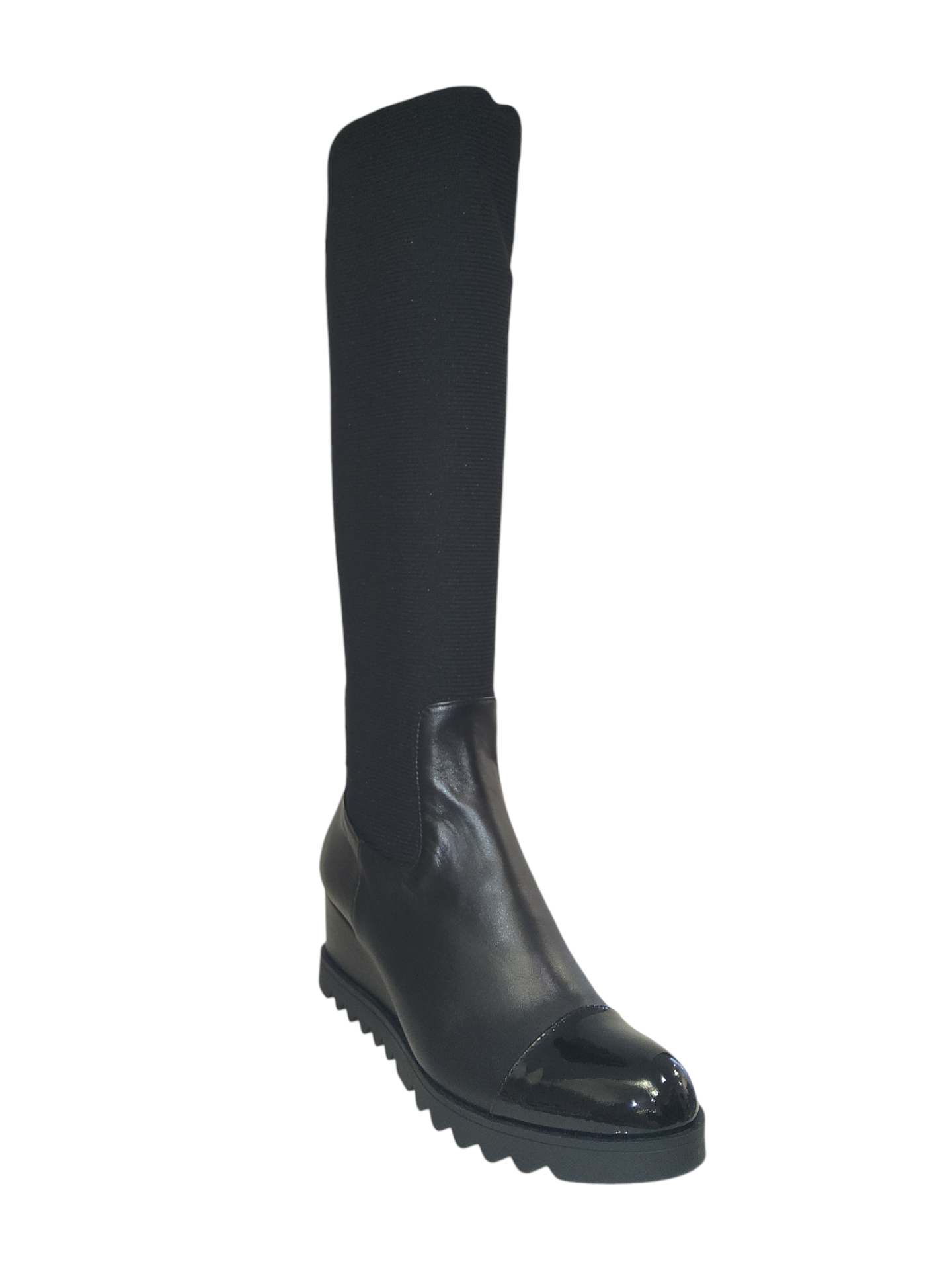 M.Moreo black platform knee high boot