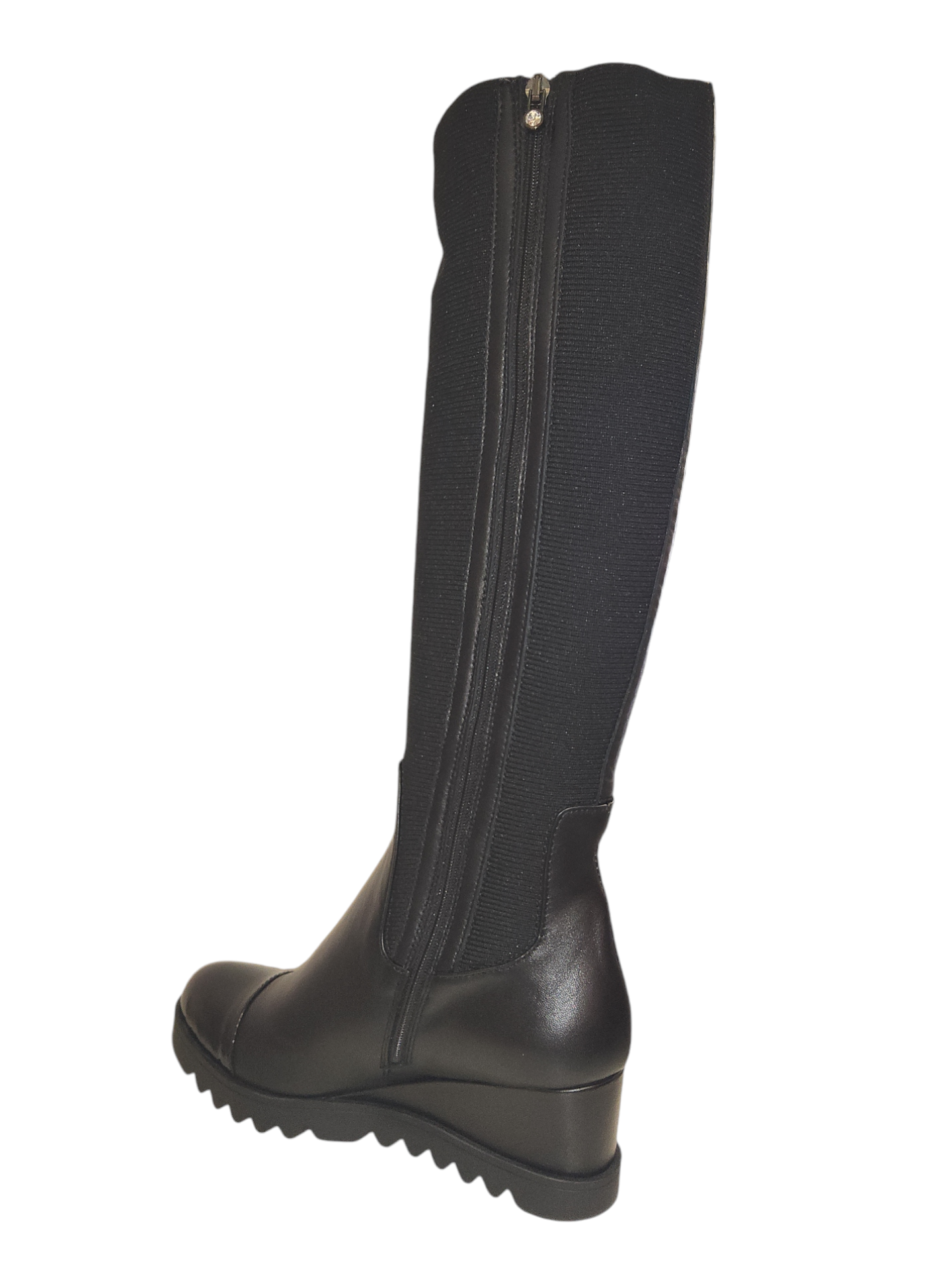 M.Moreo black platform knee high boot