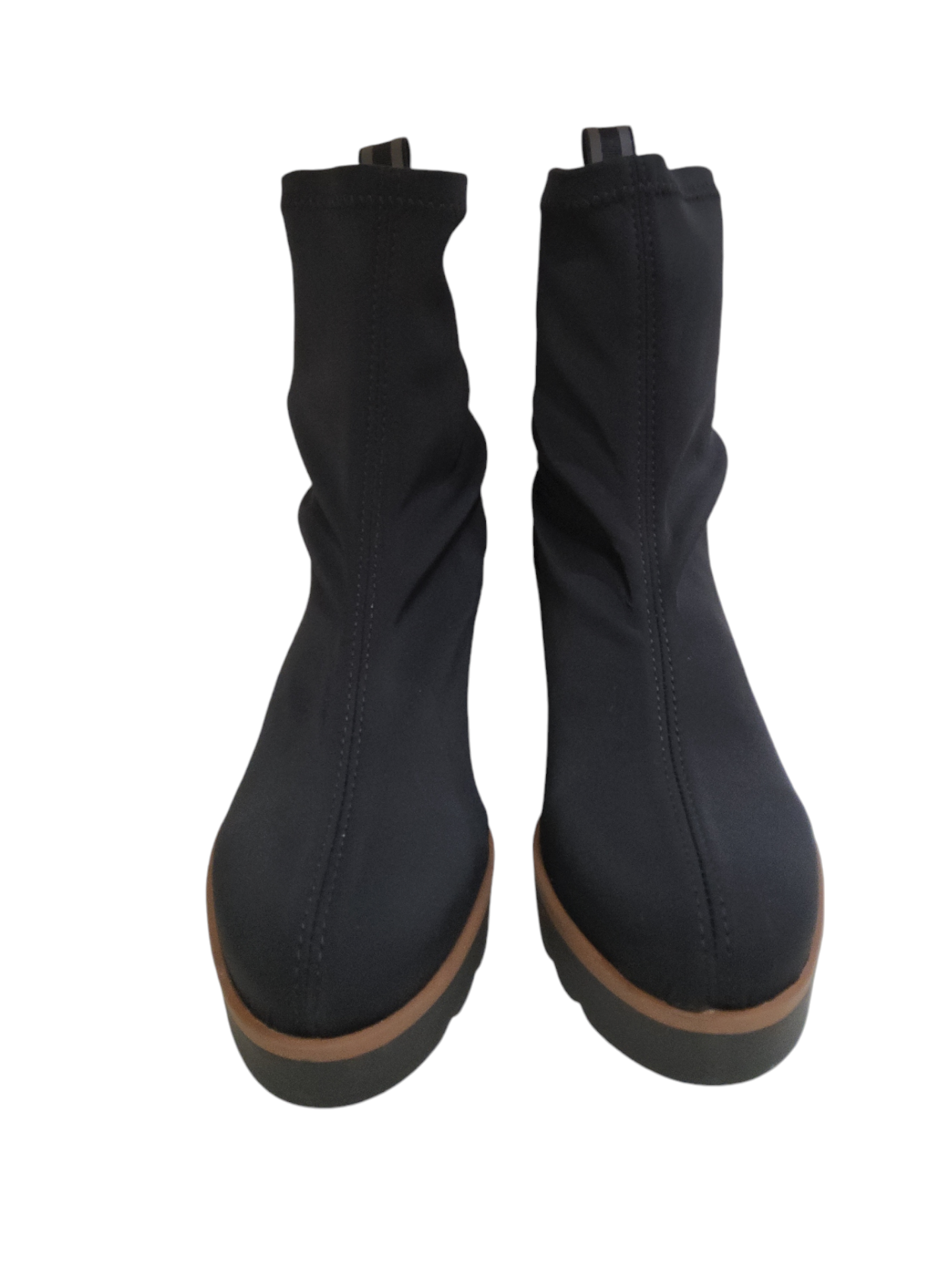 Black Elastic fabric ankle boots