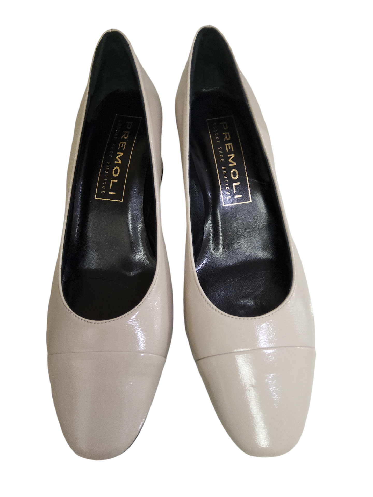 Cream leather court shoes