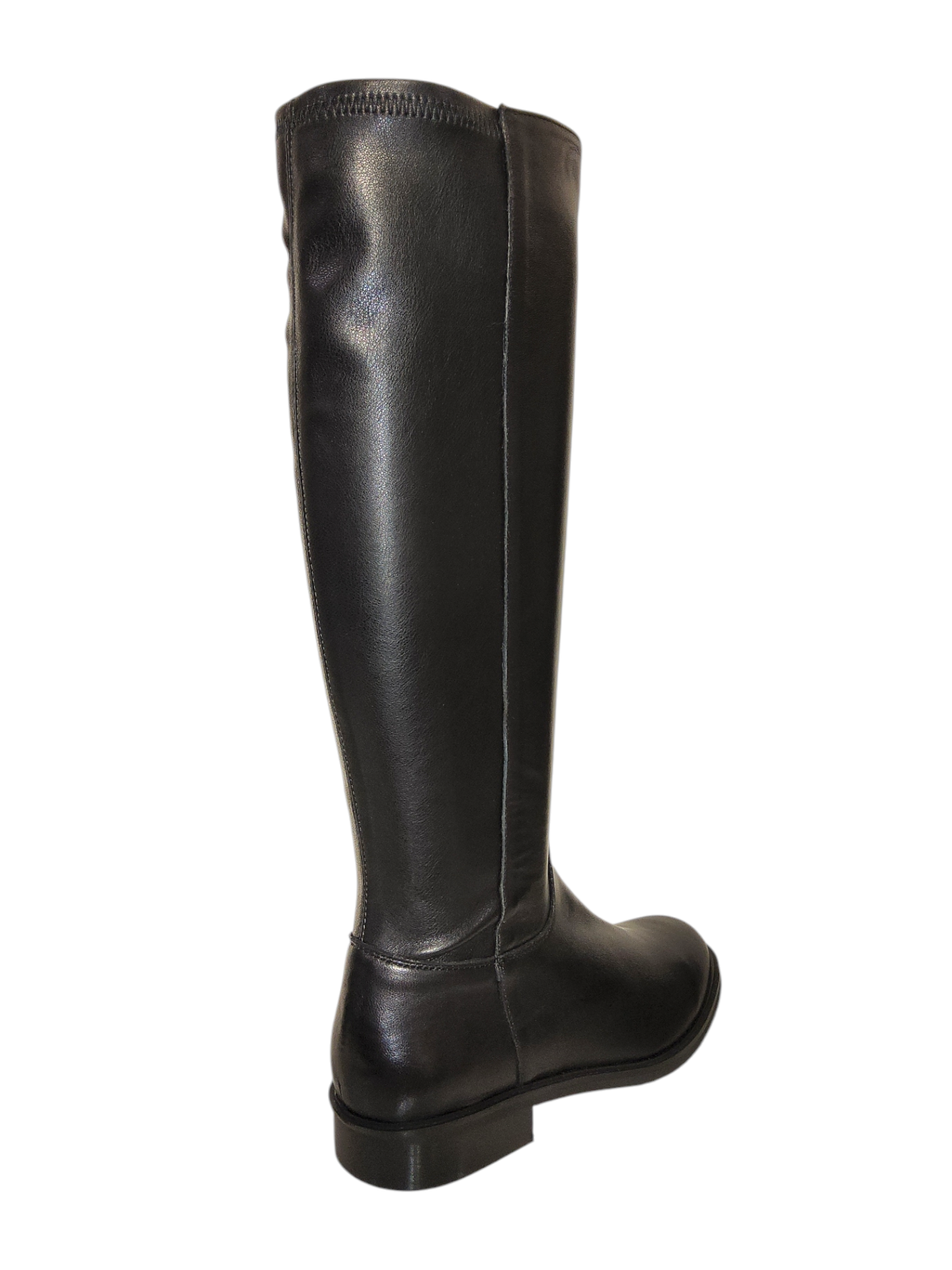 Black leather knee high boots