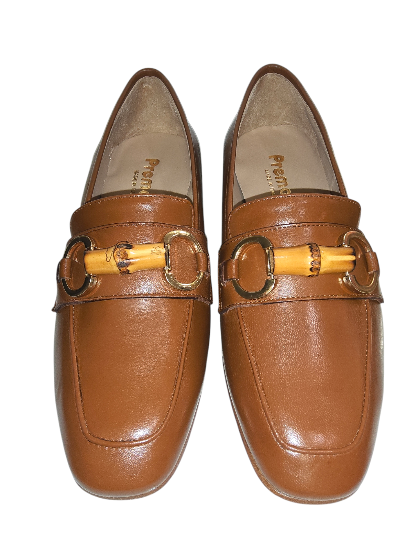 Tan leather loafers