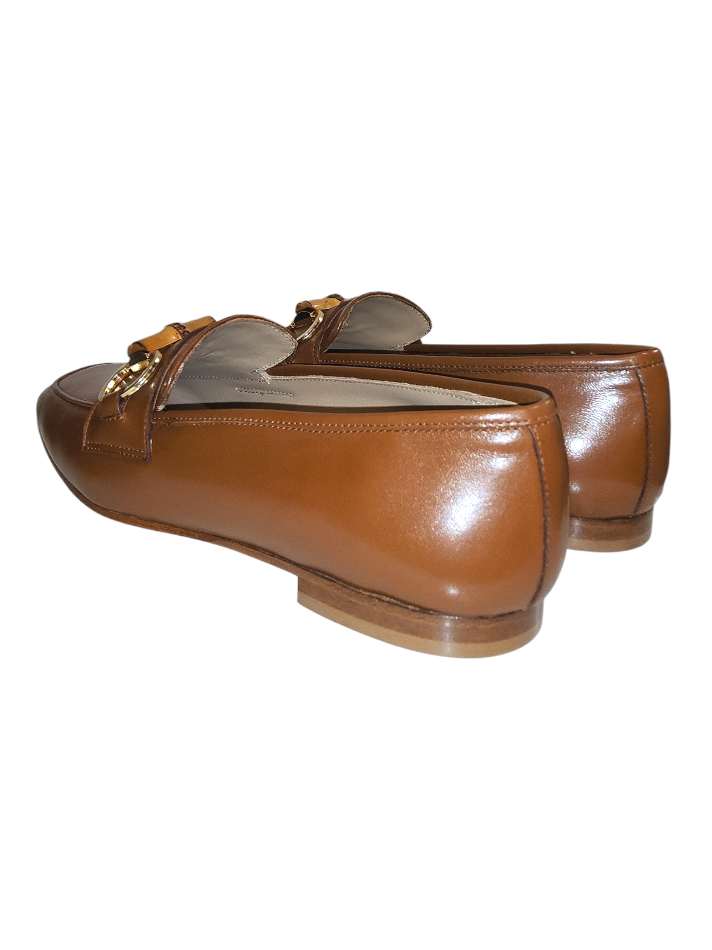 Tan leather loafers