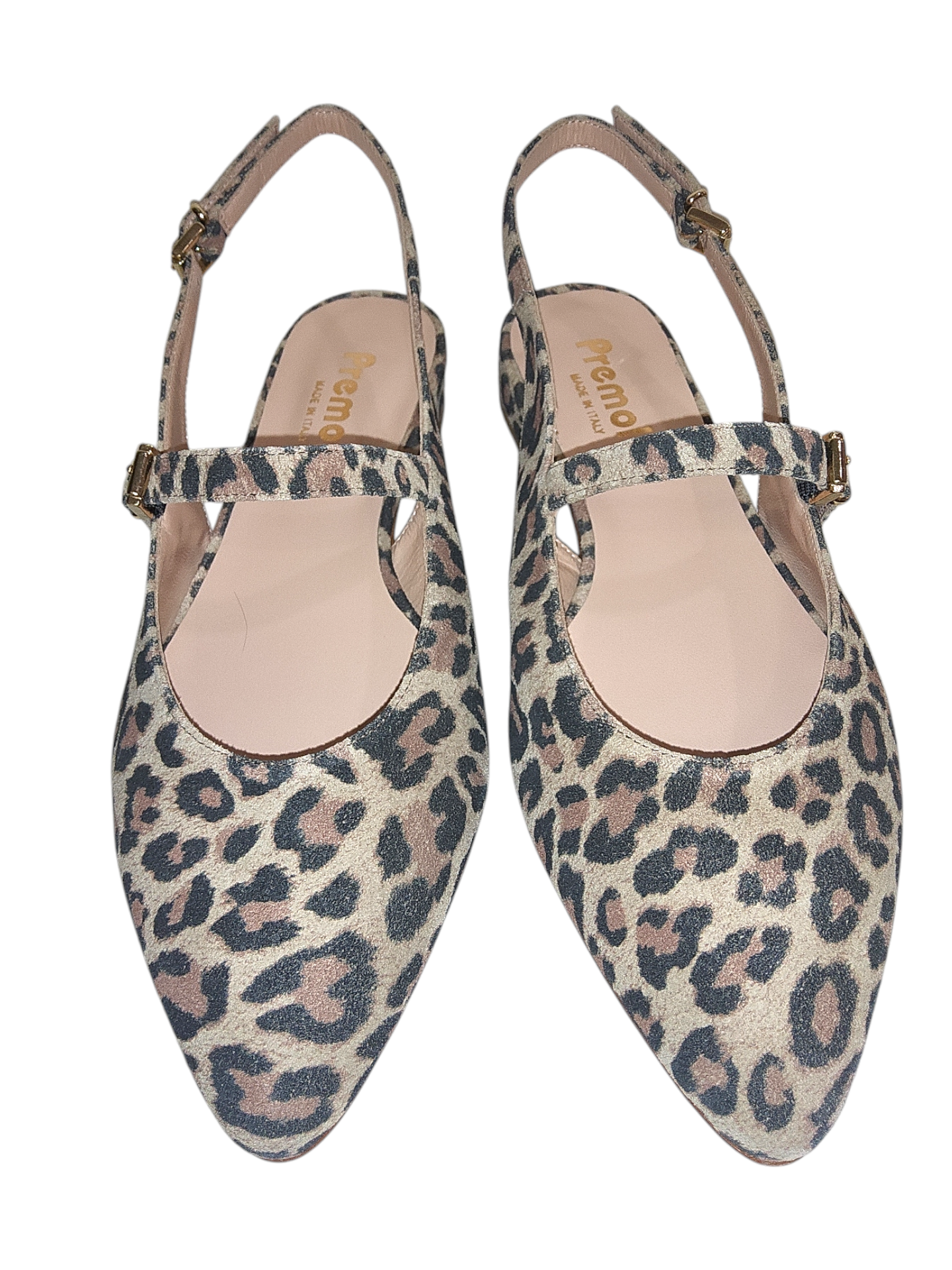 Leopard print leather slingback pump