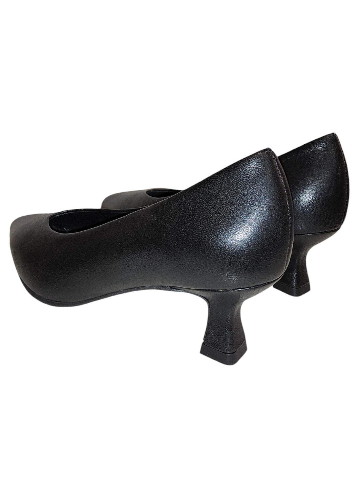 Black leather court shoe