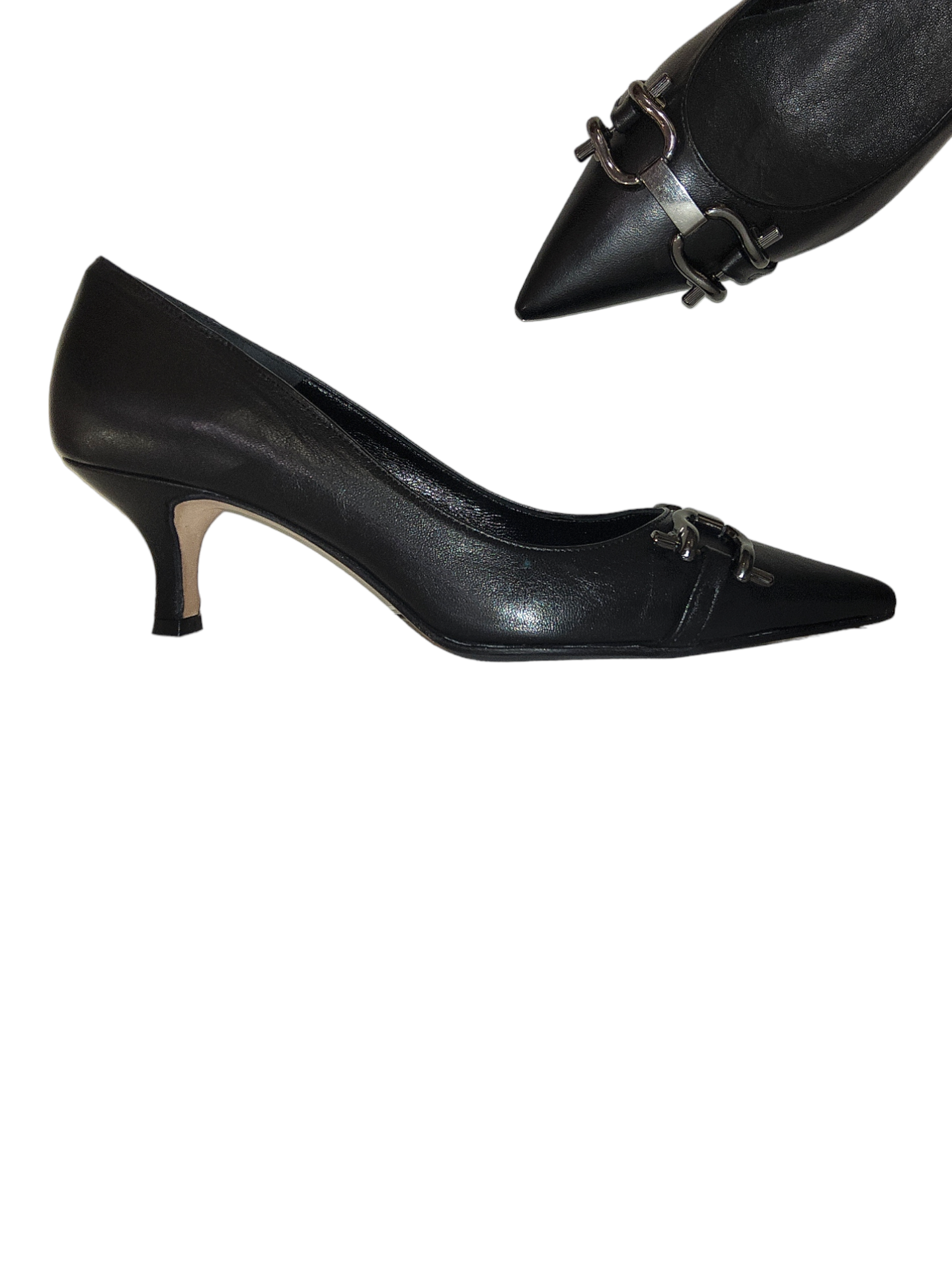 Black kitten heel shoe