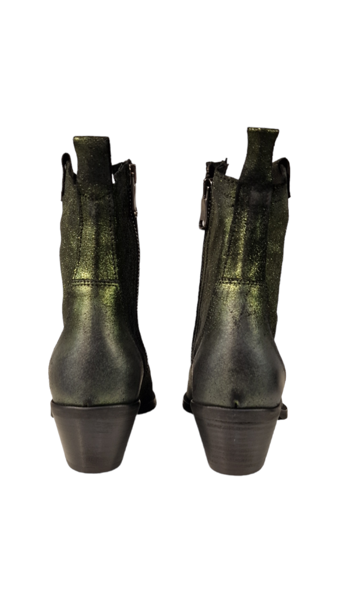 Green leather boot