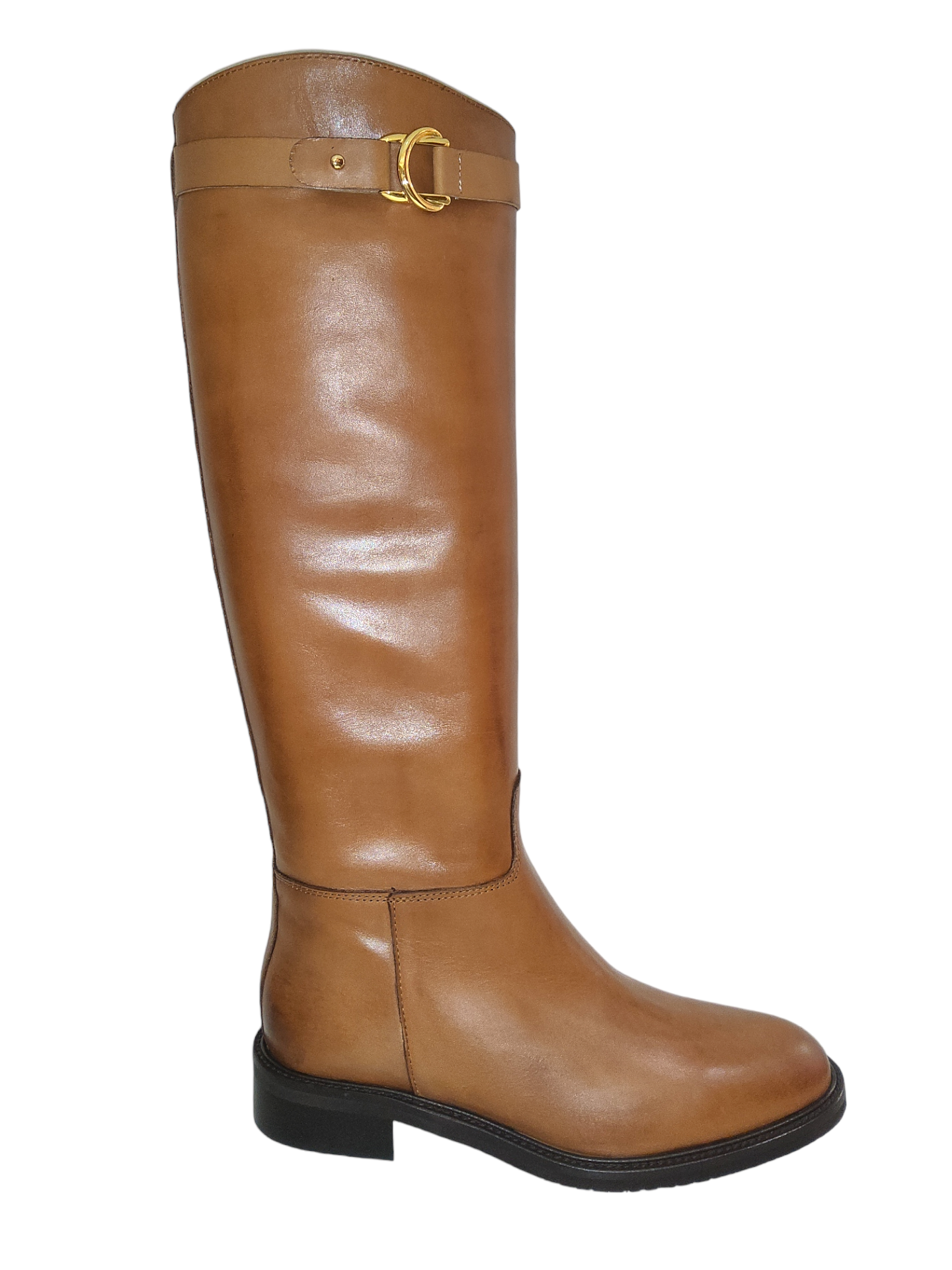 Tan leather knee high boots