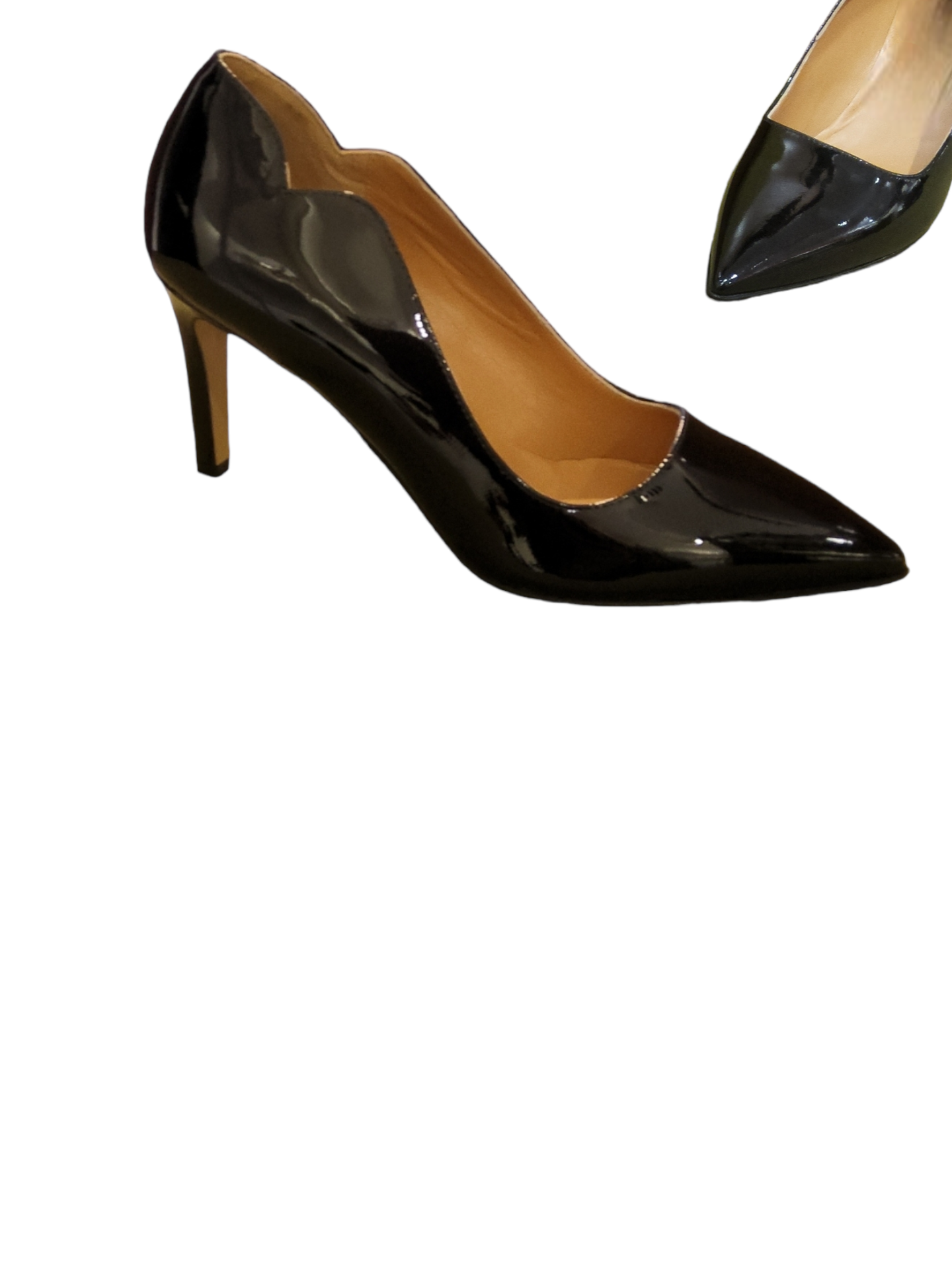 Black Patent leather court shoes